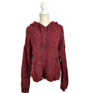 NWT American Rag Hooded Sweater Women's XL Burgundy Maroon Soft Cozy Chenille